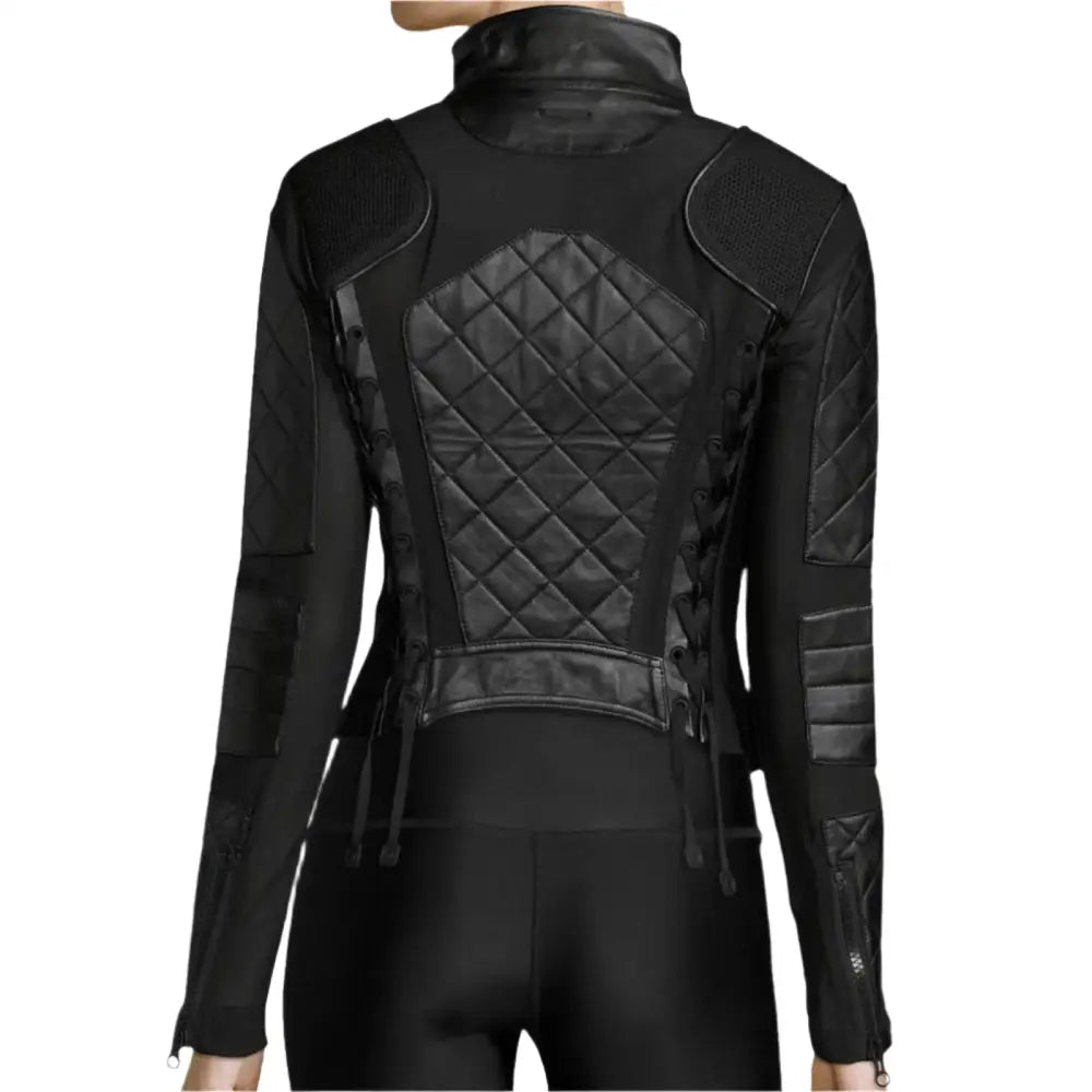 Women's PU Leather Bomber Jacket-1